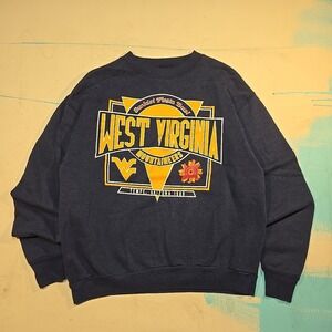 VTG 90s Signal L West Virginia Mountaineers 1994 Sugar Bowl‎ Sweatshirt Navy USA